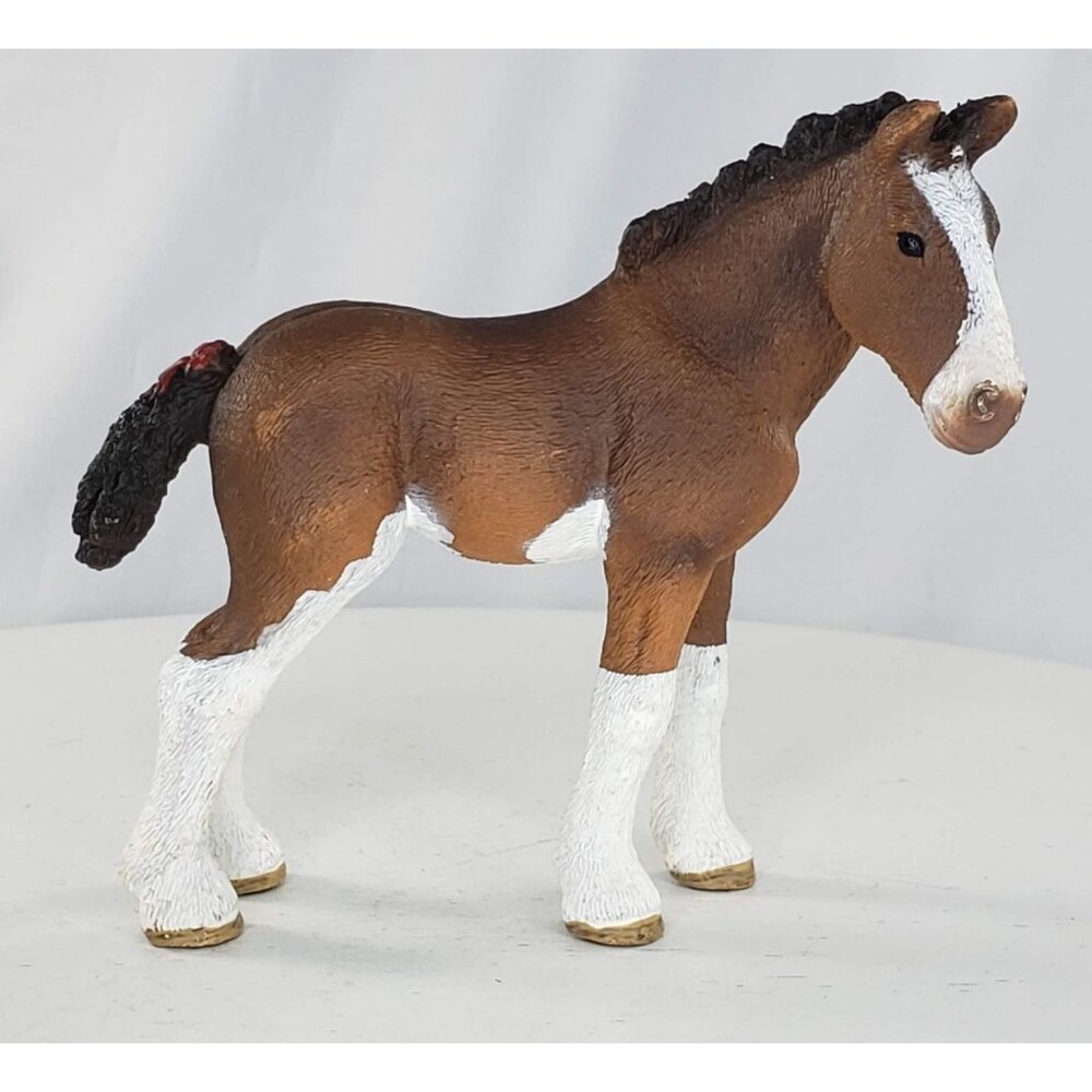 Schleich Clydesdale Foal Bay Pinto Horse #13810 Retired